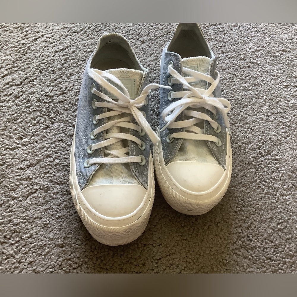 Converse Baby Blue Platform Sneakers, size 5.5